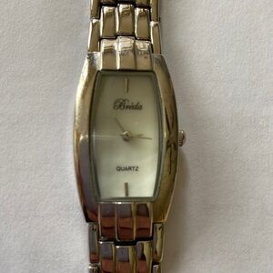 Bréda‎ silver and mother of Pearl link band watch